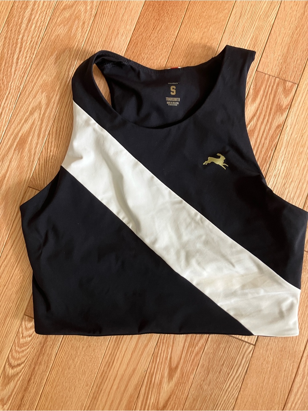 Tracksmith Black with White Bell Lap Race Top